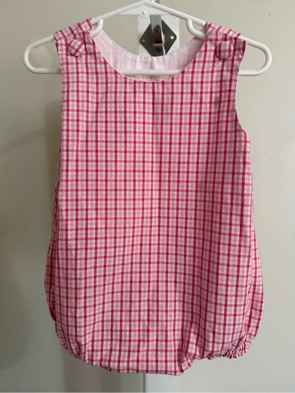 New Creations Pink Plaid Bubble Romper